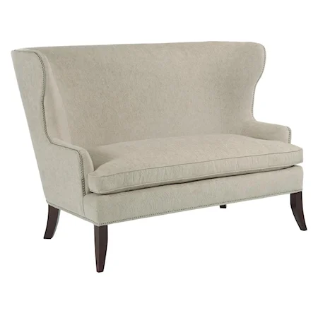 Denton Wingback Settee with Optional Nailheads